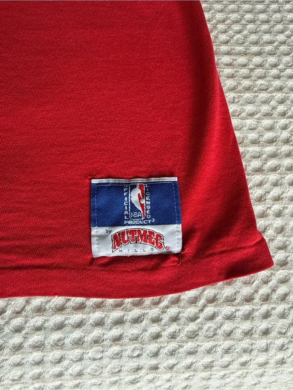 Vintage 1990 Chicago Bulls Red single stitched Graphic Tee NutmegMills rare NBA - Picture 4 of 10